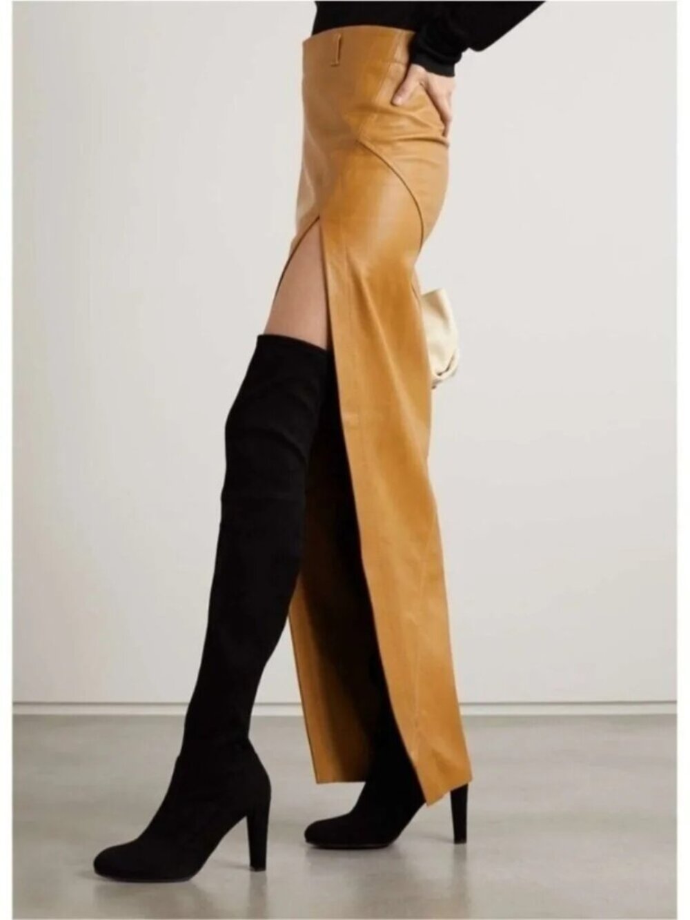 STUART WEITZMAN Highland Suede Over-the-Knee Boots ~ Black Size 7 - Picture 4 of 9
